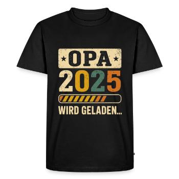 Grandpa 2025 is loaded – Soon Grandpa Design - Men's Premium Organic T-Shirt - black - Front - Nico (187cm)
