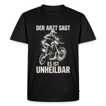 Motocross – Le médecin dit que c’est incurable - T-shirt Premium bio Homme - noir - Devant - Nico (187cm)