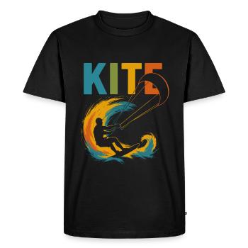 Motif Kitesurfeur | Style de cerf-volant coloré pour les sports nautiques - T-shirt Premium bio Homme - noir - Devant - Nico (187cm)