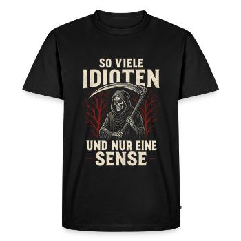 Tant d’idiots – et une seule faux - T-shirt Premium bio Homme - noir - Devant - Nico (187cm)