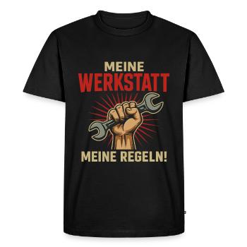 Mon atelier, mes règles ! - T-shirt Premium bio Homme - noir - Devant - Nico (187cm)