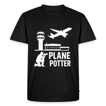 Plane – Aircraft Spotter Design - Men's Premium Organic T-Shirt - black - Front - Nico (187cm)