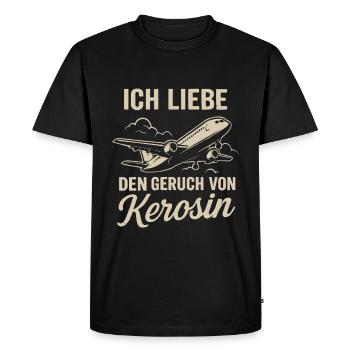 J’adore l’odeur du kérosène - T-shirt Premium bio Homme - noir - Devant - Nico (187cm)