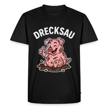 Dirty Pig – Chemise de cochon drôle - T-shirt Premium bio Homme - noir - Devant - Nico (187cm)