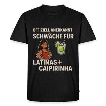 Faiblesse pour les Latinas et Caipirinha - T-shirt Premium bio Homme - noir - Devant - Nico (187cm)