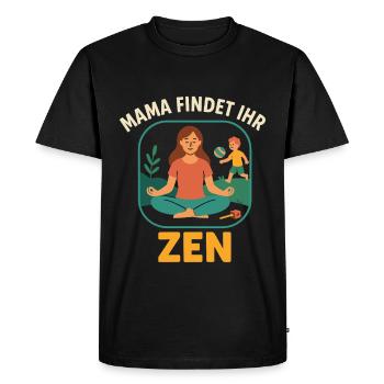 Maman Zen Dicton - T-shirt Premium bio Homme - noir - Devant - Nico (187cm)