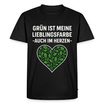 Le vert est ma couleur préférée de chemise en forme de cœur - T-shirt Premium bio Homme - noir - Devant - Nico (187cm)