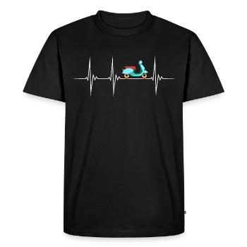 Mobylette mobylette mobylette conducteur deux temps battement de cœur - T-shirt Premium bio Homme - noir - Devant - Nico (187cm)