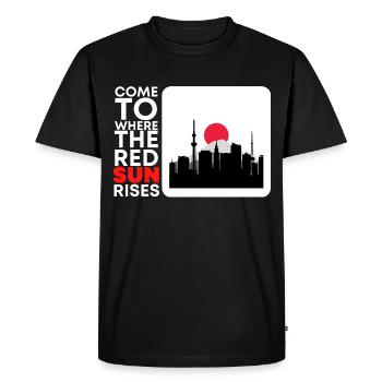 Venez là où le soleil rouge se lève, Japon - T-shirt Premium bio Homme - noir - Devant - Nico (187cm)