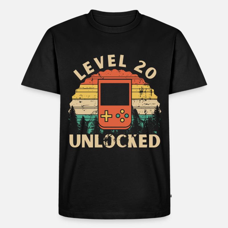 Level 20 Unlocked - T-shirt Premium bio Homme - noir