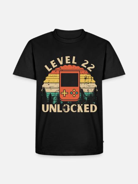 Level 22 Unclocked - Men's Premium Organic T-Shirt - black