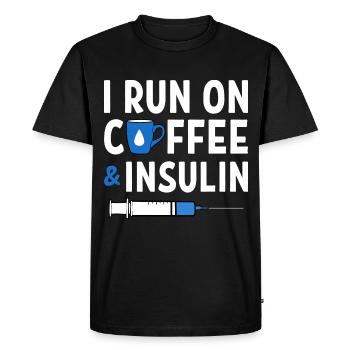 Patients diabétiques Insuline - T-shirt Premium bio Homme - noir - Devant - Nico (187cm)