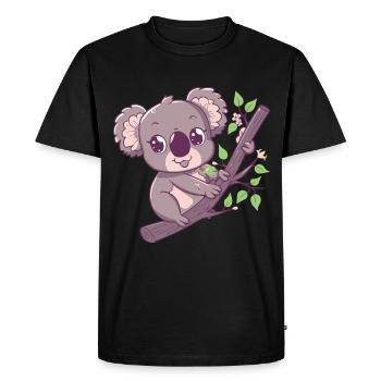 Koala heureux ours koala - T-shirt Premium bio Homme - noir - Devant - Nico (187cm)