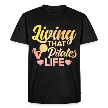 Pilates Vivre le cadeau de vie Pilates - T-shirt Premium bio Homme - noir - Devant - Nico (187cm)