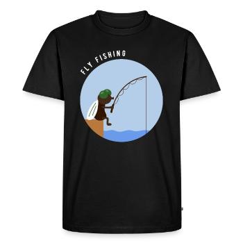 Drôle pêche à la mouche, pêche à la mouche, cadeau de pêcheurs - T-shirt Premium bio Homme - noir - Devant - Nico (187cm)