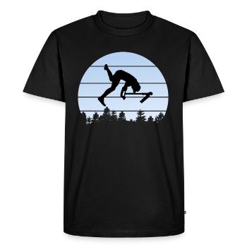 trottinette freestyle - T-shirt Premium bio Homme - noir - Devant - Nico (187cm)
