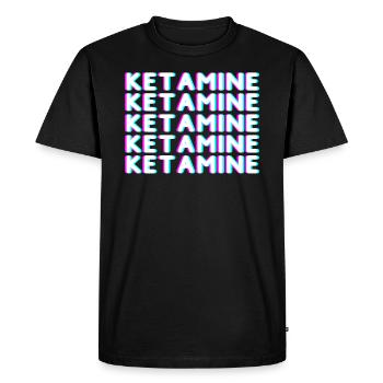Trippy Ketamine glitch design for ravers and - Men's Premium Organic T-Shirt - black - Front - Nico (187cm)