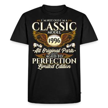 Vintage 1996 26th birthday Vintage 96 Gift - Men's Premium Organic T-Shirt - black - Front - Nico (187cm)