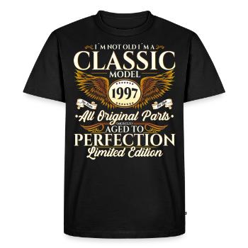 Vintage 1997 25th birthday vintage 97 gift - Men's Premium Organic T-Shirt - black - Front - Nico (187cm)