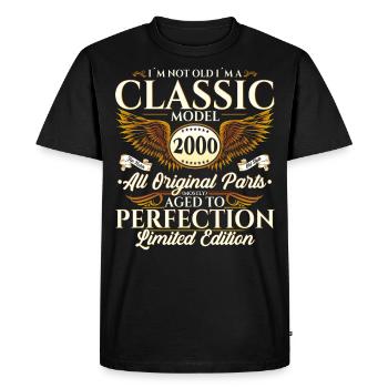 Vintage 2000 22ème Anniversaire Vintage 00 Cadeau - T-shirt Premium bio Homme - noir - Devant - Nico (187cm)