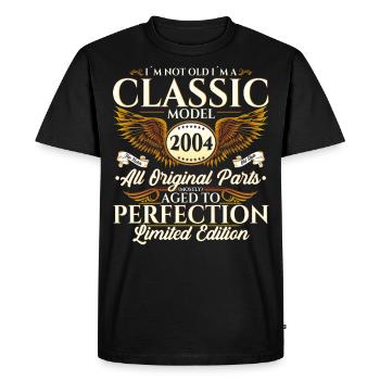 Vintage 2004 18ème Anniversaire Vintage 04 Cadeau - T-shirt Premium bio Homme - noir - Devant - Nico (187cm)