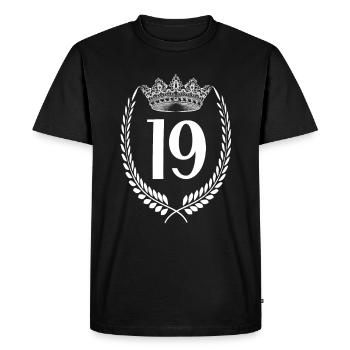 19e anniversaire Numéro anniversaire 19 - T-shirt Premium bio Homme - noir - Devant - Nico (187cm)