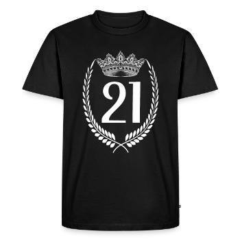 21e anniversaire Numéro anniversaire 21 - T-shirt Premium bio Homme - noir - Devant - Nico (187cm)