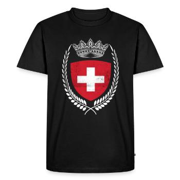 Drapeau suisse - T-shirt Premium bio Homme - noir - Devant - Nico (187cm)
