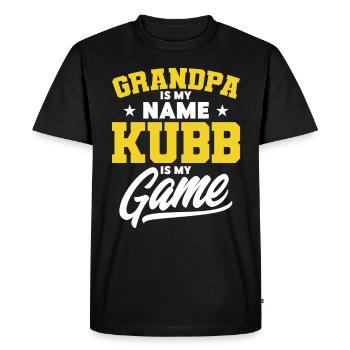Kubb Grandpa Kubb is my game gift - Men's Premium Organic T-Shirt - black - Front - Nico (187cm)