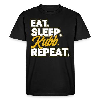 Kubb Eat Sleep Kubb Repeat Gift - Men's Premium Organic T-Shirt - black - Front - Nico (187cm)