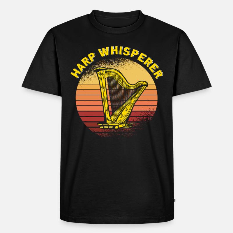 Harfenist Harfenflüsterer Geschenk - Männer Premium Bio T-Shirt - Schwarz