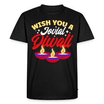 Diwali Hindus Sikh Festival of Lights Cadeau - T-shirt Premium bio Homme - noir - Devant - Nico (187cm)