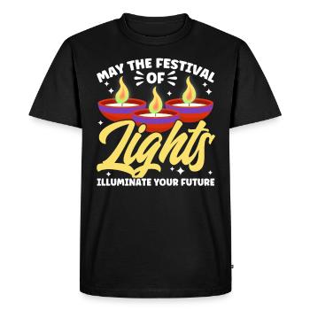 Diwali Hindus Sikh Festival of Lights Cadeau - T-shirt Premium bio Homme - noir - Devant - Nico (187cm)