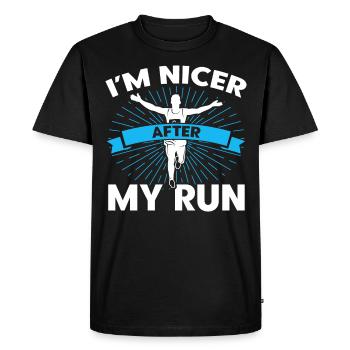 Running Runner Jogger Gift - Men's Premium Organic T-Shirt - black - Front - Nico (187cm)