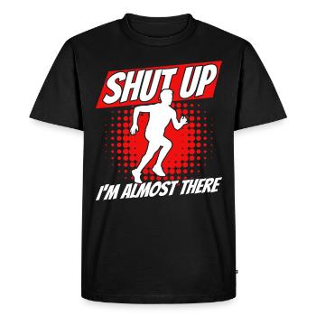 Jogging Running Runner Gift - Men's Premium Organic T-Shirt - black - Front - Nico (187cm)