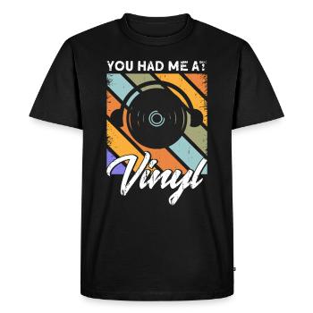 Record LP Collector Record Collector - Men's Premium Organic T-Shirt - black - Front - Nico (187cm)