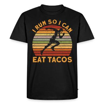 Running Half Marathon Jogging Gift - Men's Premium Organic T-Shirt - black - Front - Nico (187cm)