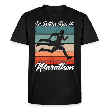 Jogging Running Jogger Gift - Men's Premium Organic T-Shirt - black - Front - Nico (187cm)