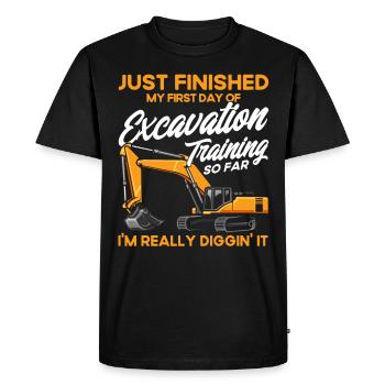 Excavator Heavy Equipment Construction Worker Gift - Men's Premium Organic T-Shirt - black - Front - Nico (187cm)
