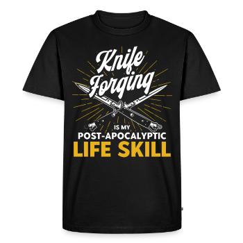 Knife Making Blacksmith Knife Collector Gift - Men's Premium Organic T-Shirt - black - Front - Nico (187cm)