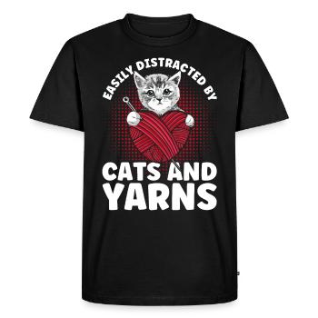 Knitting Knitting Knitting Lovers Gift - Men's Premium Organic T-Shirt - black - Front - Nico (187cm)