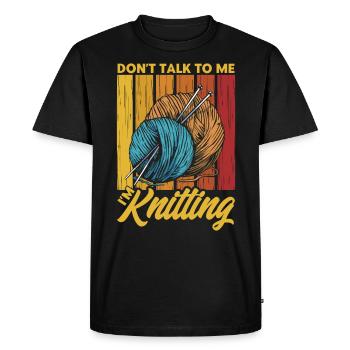 Yarn Knitting Knitting Knitting Lovers Gift - Men's Premium Organic T-Shirt - black - Front - Nico (187cm)