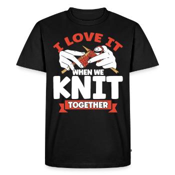 Knitting Knitting Knitting Lovers Gift - Men's Premium Organic T-Shirt - black - Front - Nico (187cm)