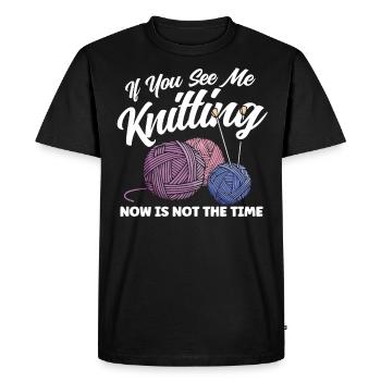 Yarn Knitting Knitting Knitting Lovers Gift - Men's Premium Organic T-Shirt - black - Front - Nico (187cm)