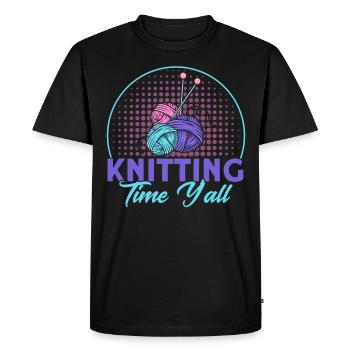 Tricot Fil Tricot TricotEr Tissu Cadeau - T-shirt Premium bio Homme - noir - Devant - Nico (187cm)