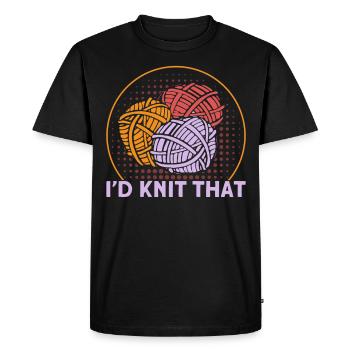 Tricot Tissu Tricot Cadeau tricot - T-shirt Premium bio Homme - noir - Devant - Nico (187cm)