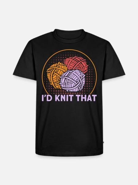 Knitting Fabric Knitting Knitting Gift - Men's Premium Organic T-Shirt - black