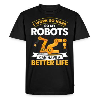 Robotic Robot Robotics Engineer Gift - Men's Premium Organic T-Shirt - black - Front - Nico (187cm)