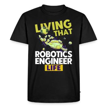 Engineer Teacher Robotics Robot Gift - Men's Premium Organic T-Shirt - black - Front - Nico (187cm)
