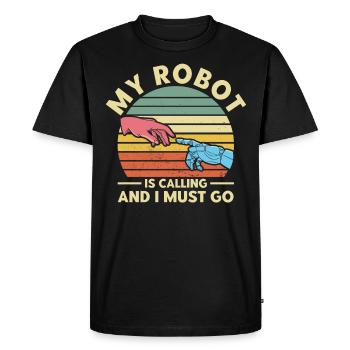 Engineer Teacher Robotics Technology Gift - Men's Premium Organic T-Shirt - black - Front - Nico (187cm)